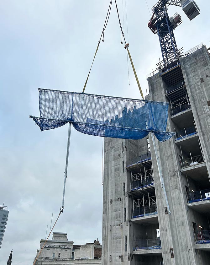 VT Catch fan lifted at construction site