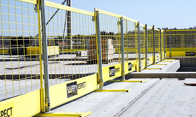 Collective edge protection for Exclusion zone at construction site in UK